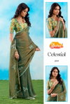 Celestial By Stavan Fancy Fabric With Embroidery Work Saree Wholesale In India